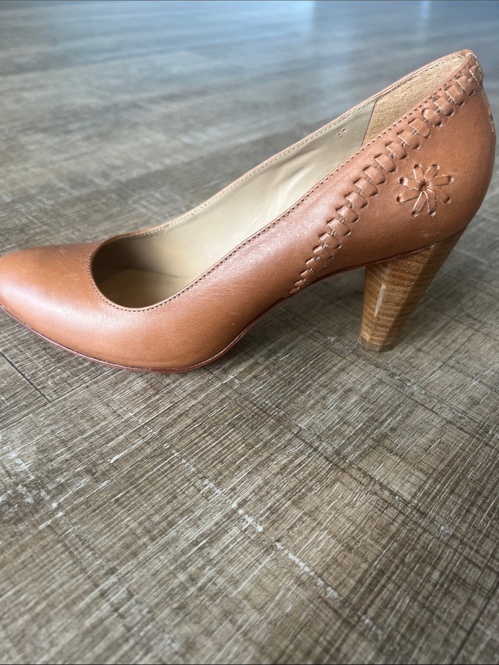 Jack Rogers Gallant Leather Brown Close Toe Pumps size 6.5 - Picture 6 of 11
